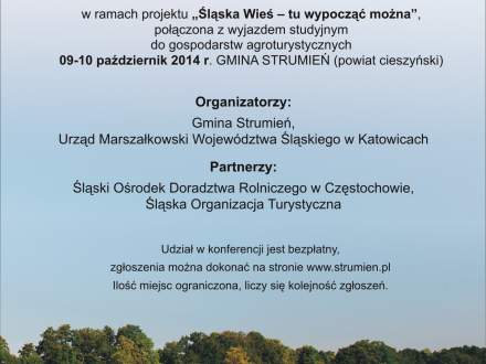 Zaproszenie na konferencję "Agroturystyka a przedsiębiorczość na wsi" - plakat